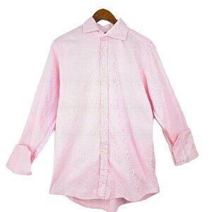 GrosVenor London Two Fold Cotton Light Pink Button Down Shirt